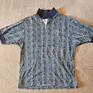BCOpen Cutter & Buck Navy Geometric Polo Shirt